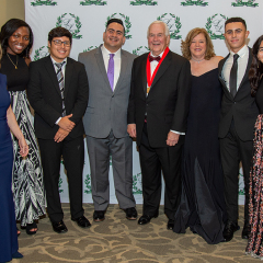 2019-Gala-Elaine-Joe-Pat-and-CAMPUS-Reps-with-Scholarship-Recipients